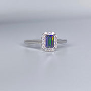 Mystic Topaz Baguette Cut Ring