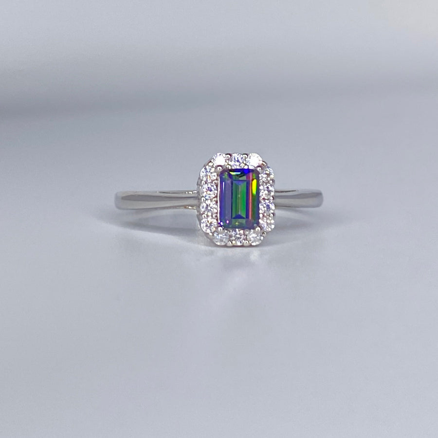 Mystic Topaz Baguette Cut Ring