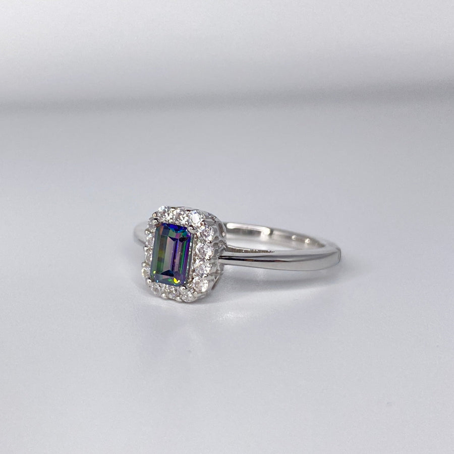 Mystic Topaz Baguette Cut Ring