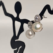 Double Pearl Stud Earrings