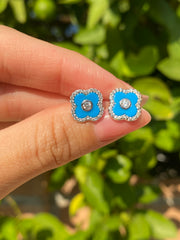 Blue Flower Earrings
