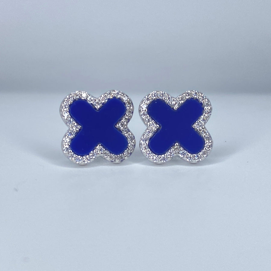 Blue Clover Earrings