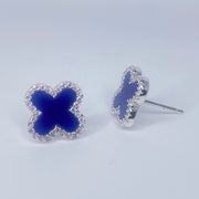 Blue Clover Earrings