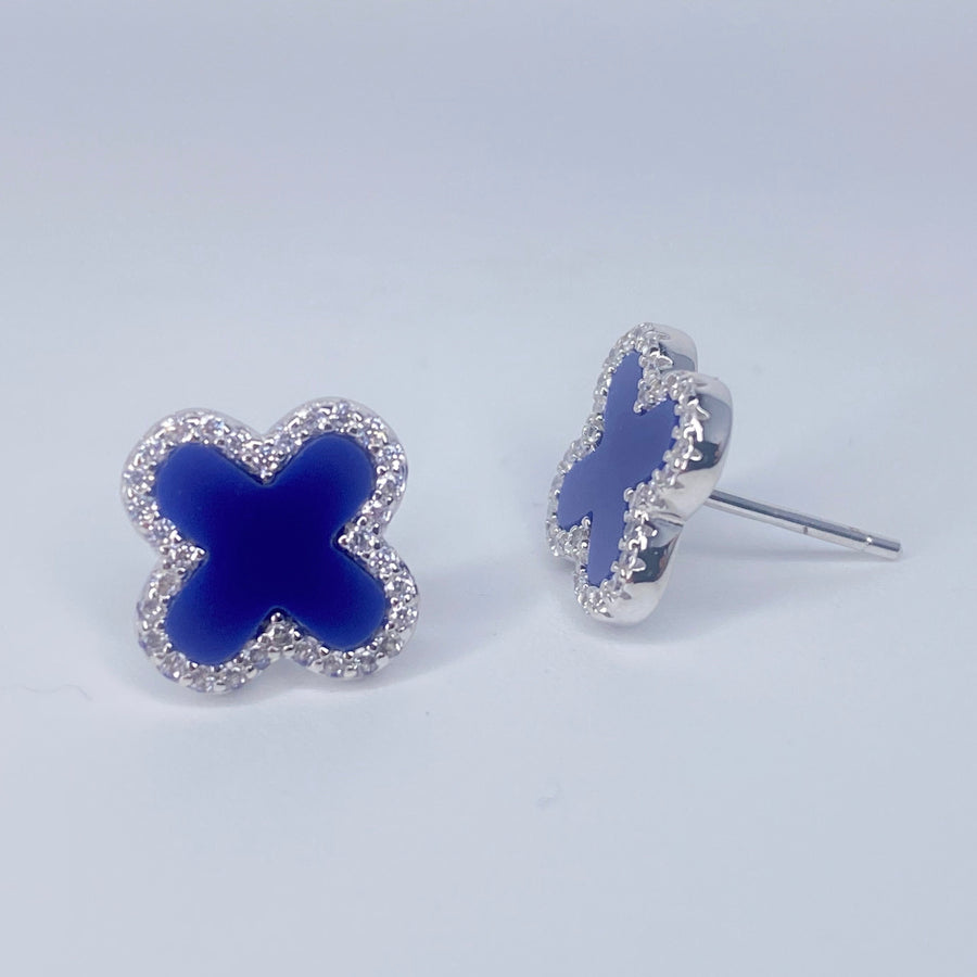 Blue Clover Earrings