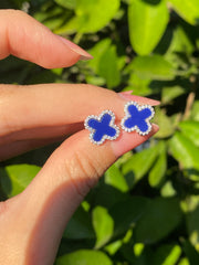 Blue Clover Earrings