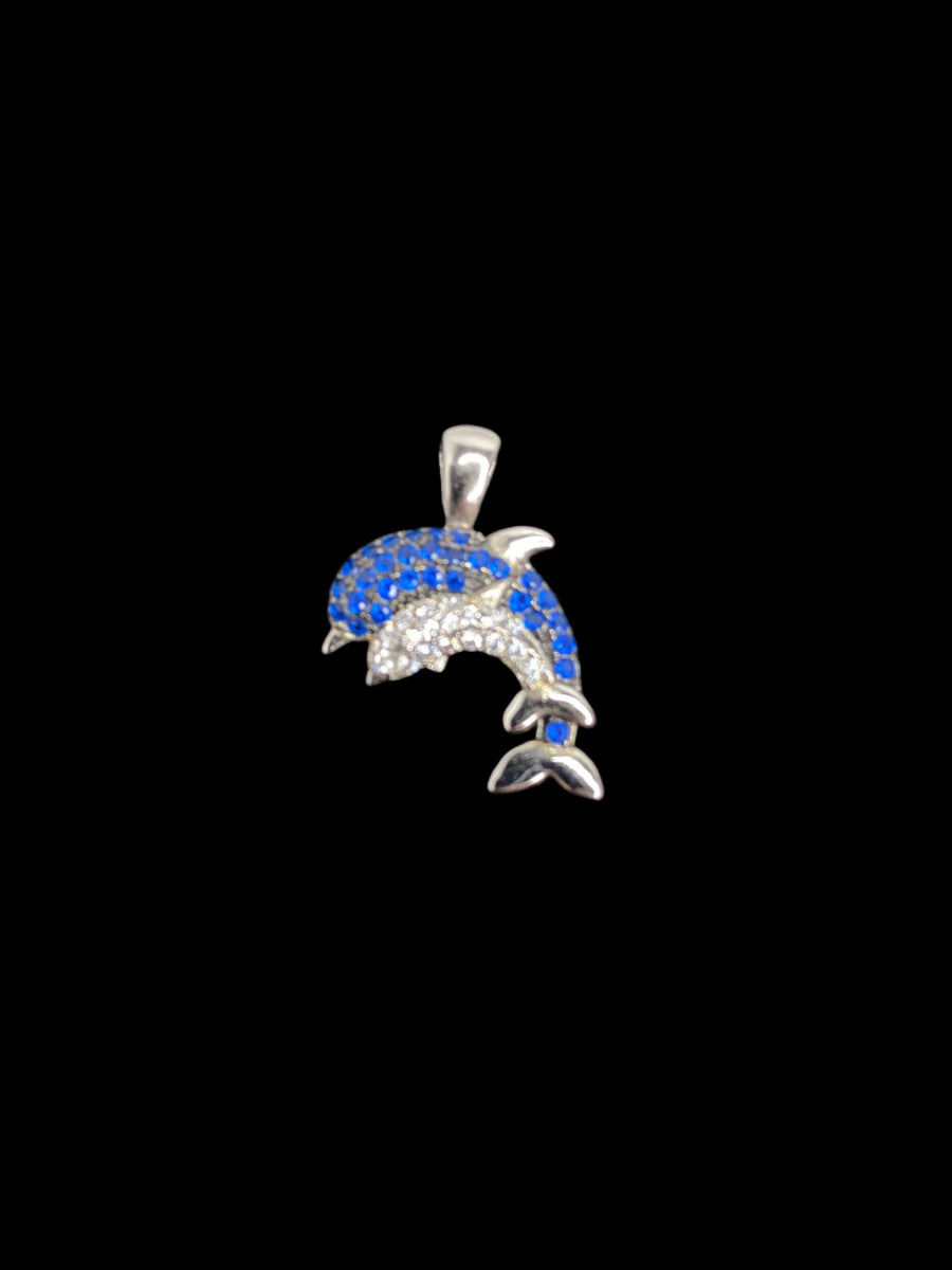 Blue and White Dolphin Pendant