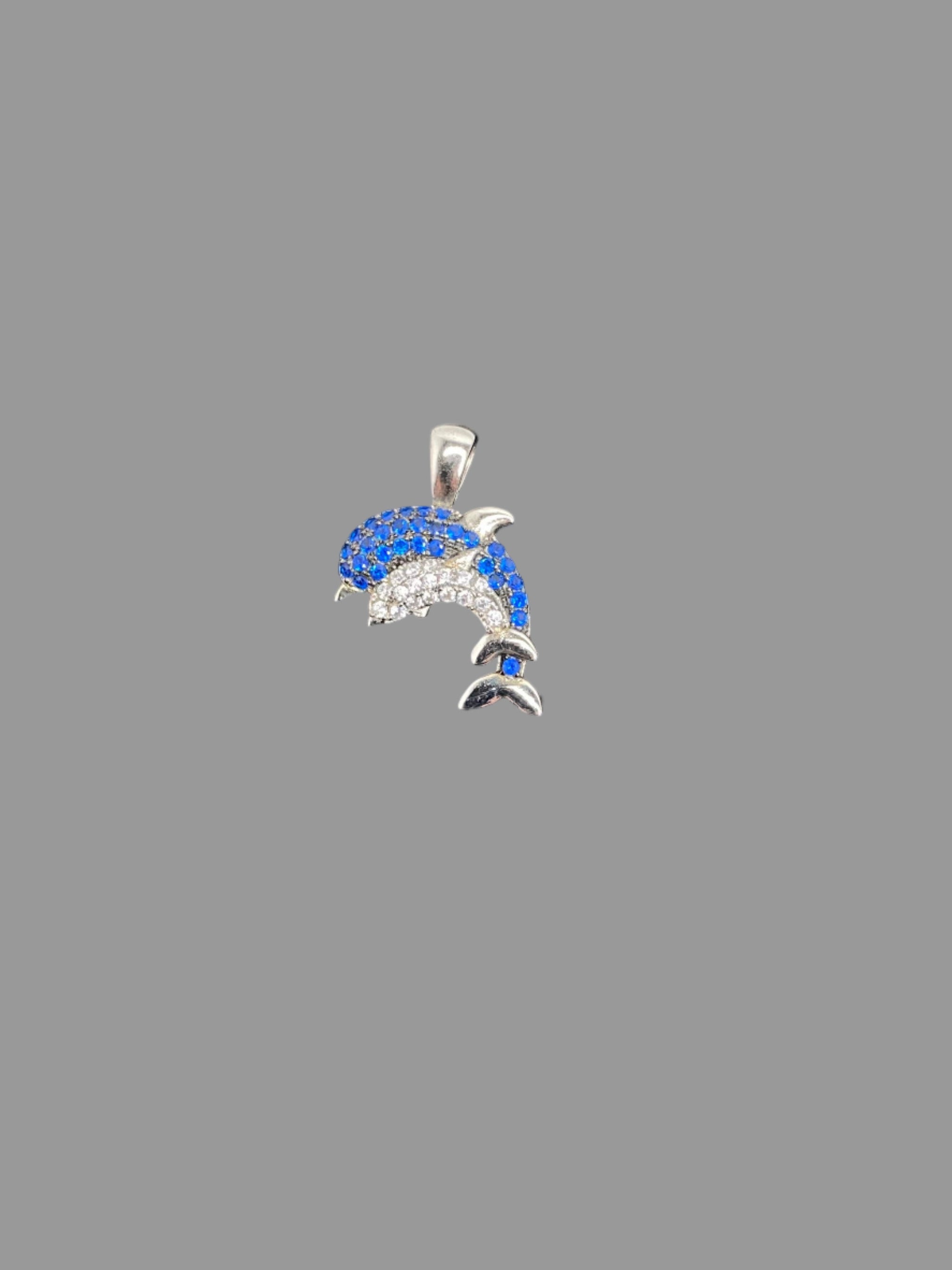 Blue and White Dolphin Pendant