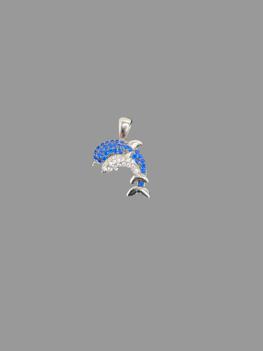 Blue and White Dolphin Pendant