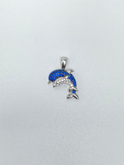 Blue and White Dolphin Pendant