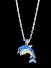 Blue and White Dolphin Pendant
