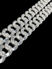Flat Curb Diamond Cut Necklace