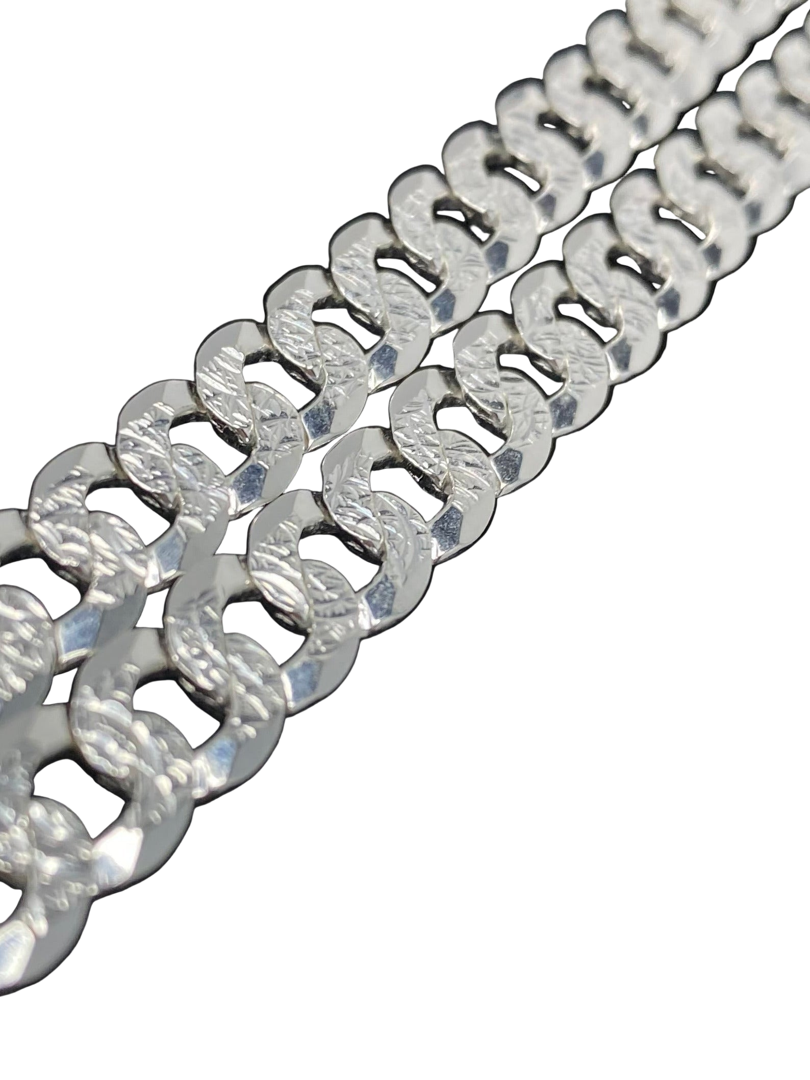 Flat Curb Diamond Cut Necklace