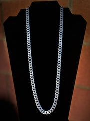 Flat Curb Diamond Cut Necklace
