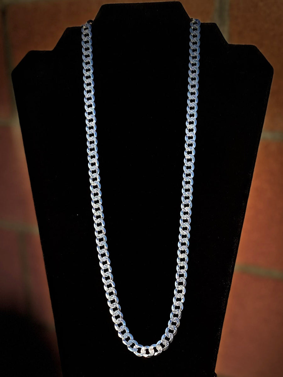 Flat Curb Diamond Cut Necklace