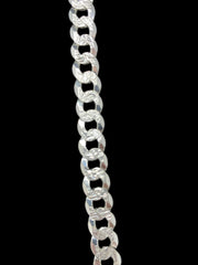 Flat Curb Diamond Cut Necklace