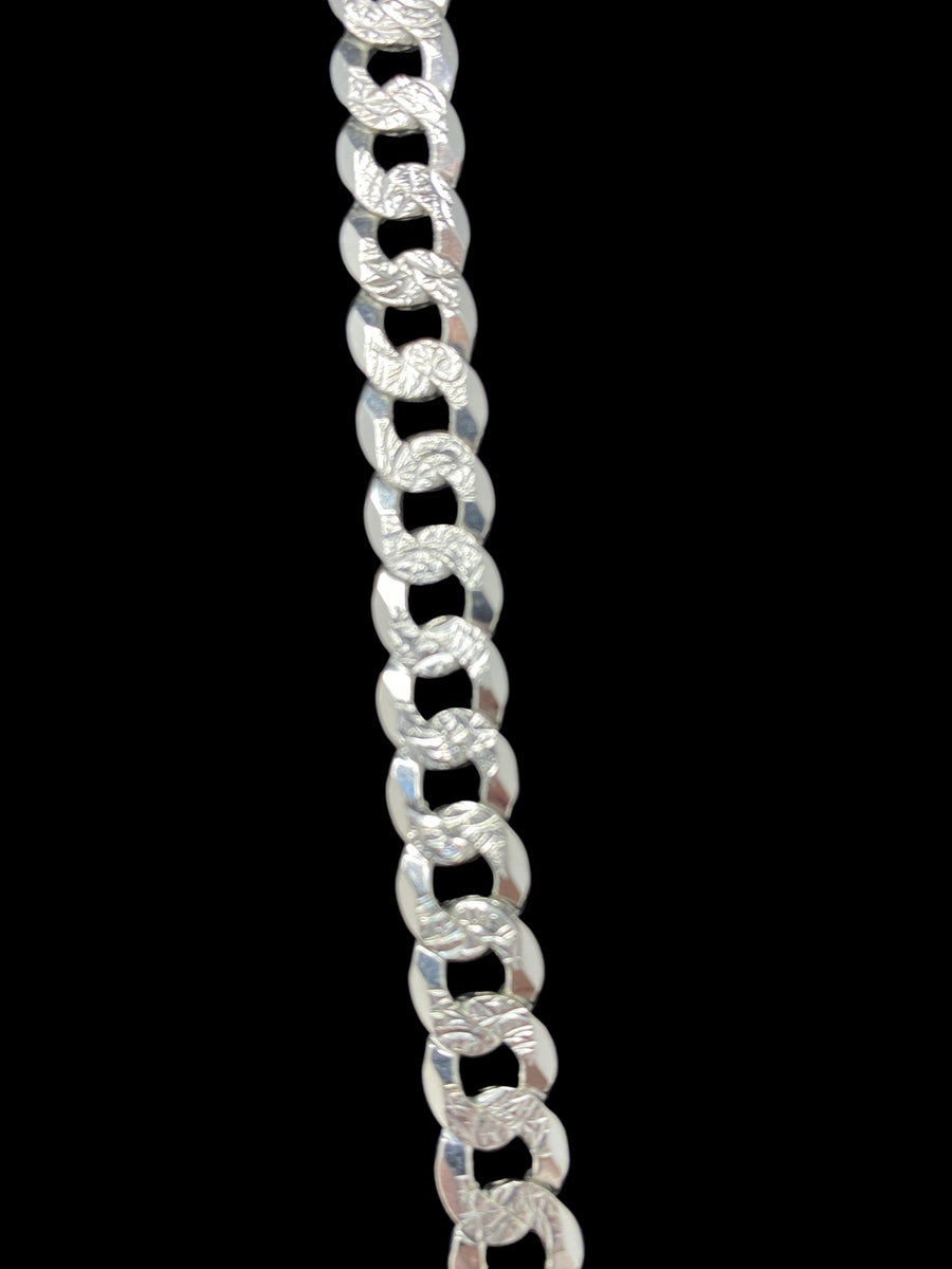 Flat Curb Diamond Cut Necklace