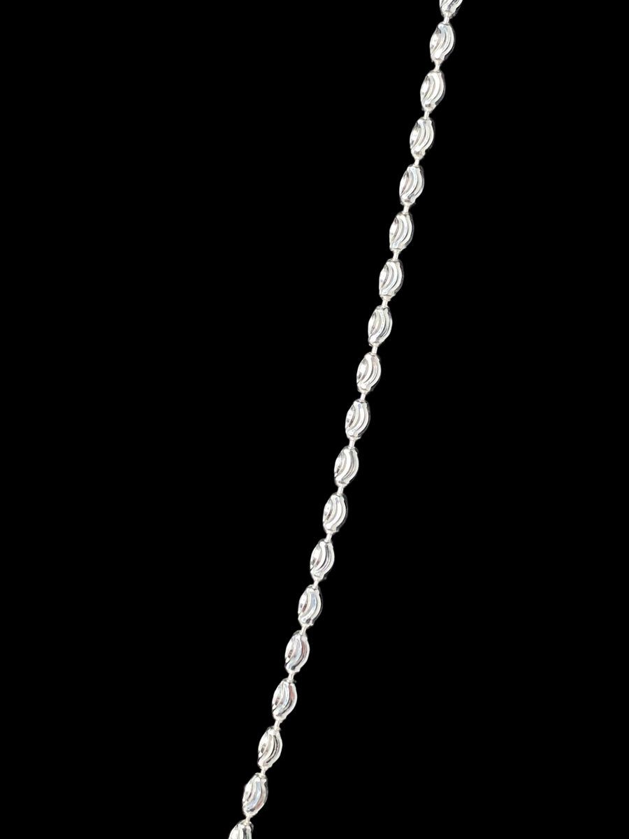 Diamond Cut Rice Bead Necklace