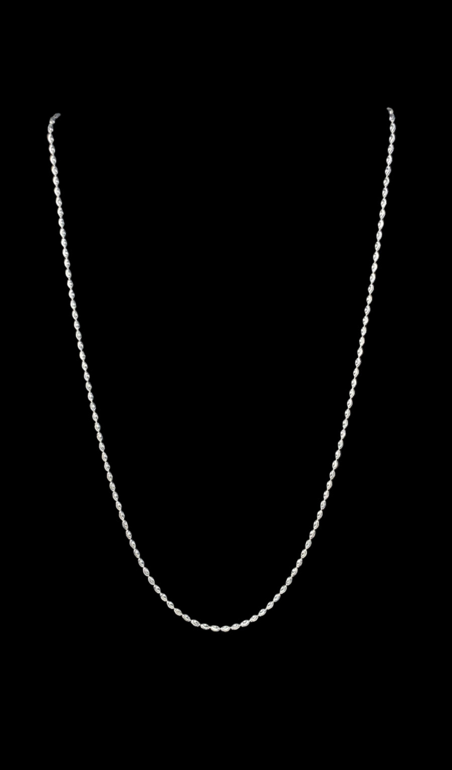 Diamond Cut Rice Bead Necklace