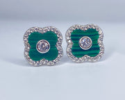 Green Flower Earrings