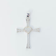 Sparkly Heart Cross Pendant