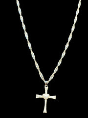 Sparkly Heart Cross Pendant