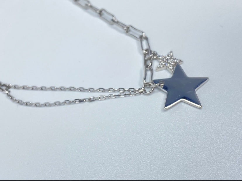 Double Star Paper Clip Bracelet