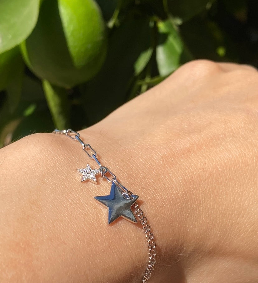 Double Star Paper Clip Bracelet