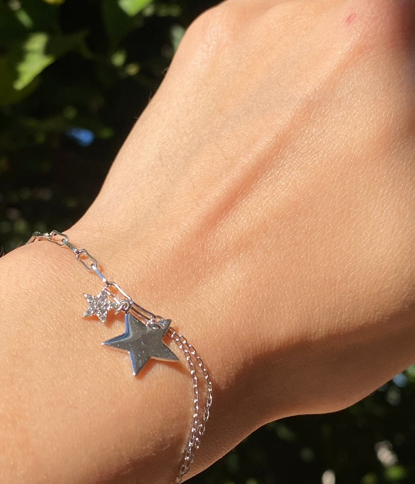 Double Star Paper Clip Bracelet