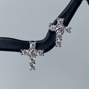 Mini Cross Cz Earrings