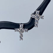 Mini Cross Cz Earrings