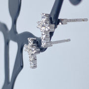 Mini Cross Cz Earrings