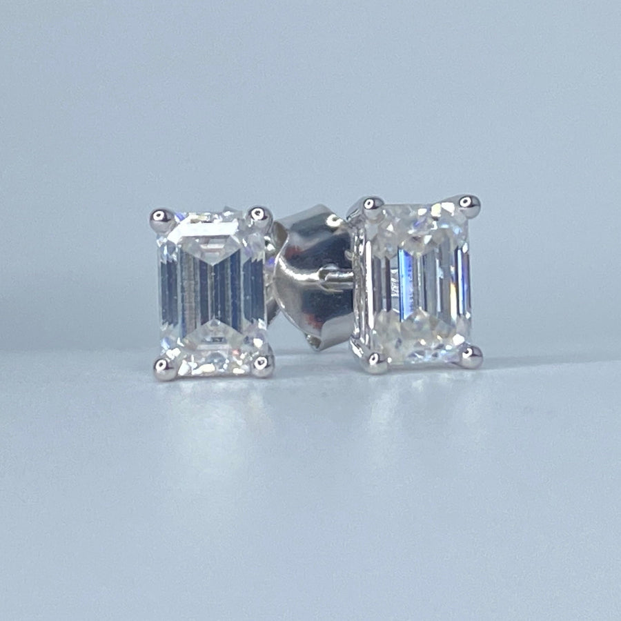 Baguette Moissanite Earrings