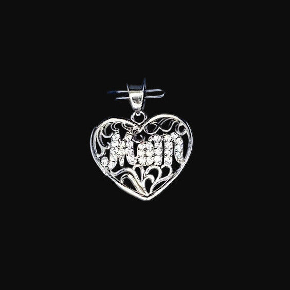 Mom Heart Accent Pendant