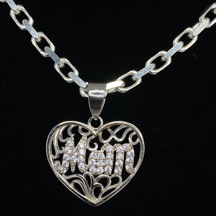 Mom Heart Accent Pendant