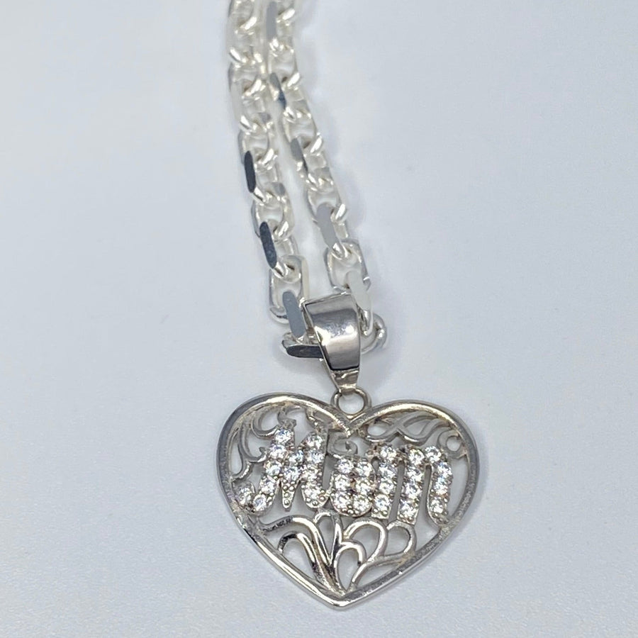 Mom Heart Accent Pendant