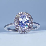 Oval Cut Double Halo Solitaire