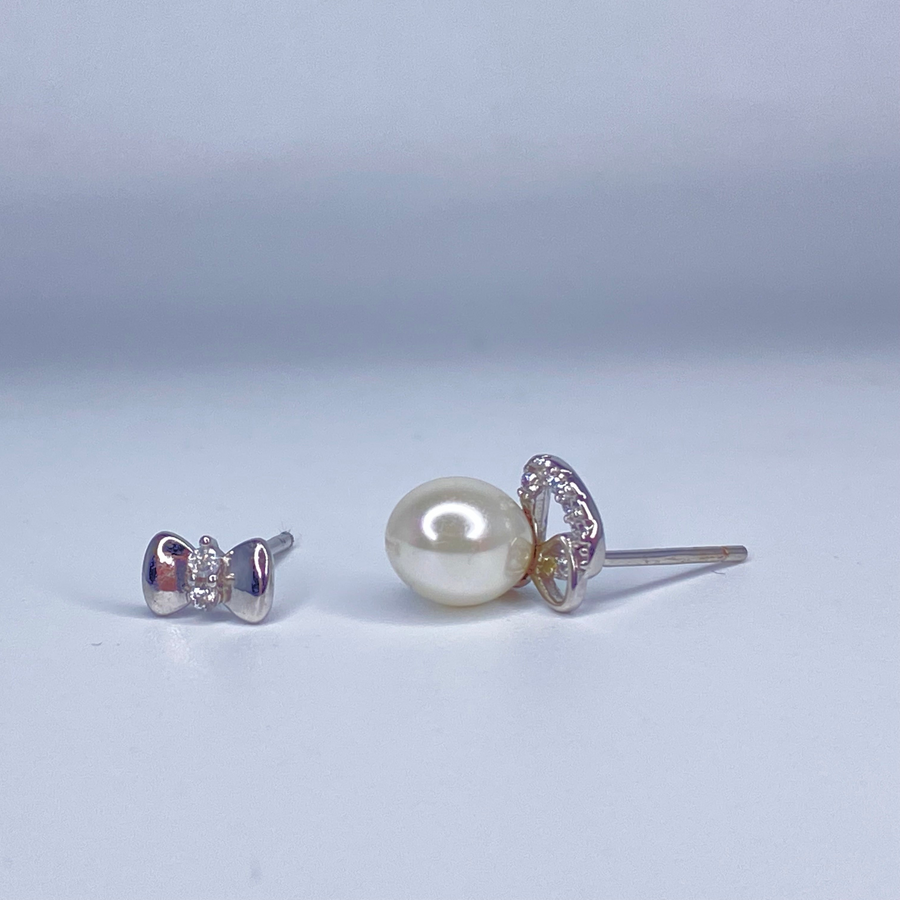Pearl Bow Earrings