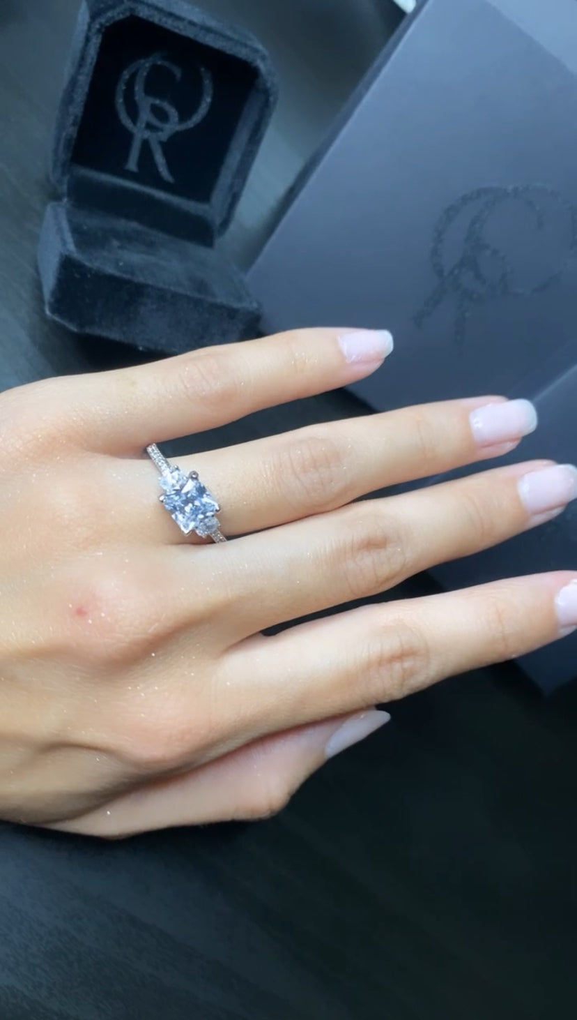 Princess Cut Three-Stone Ring