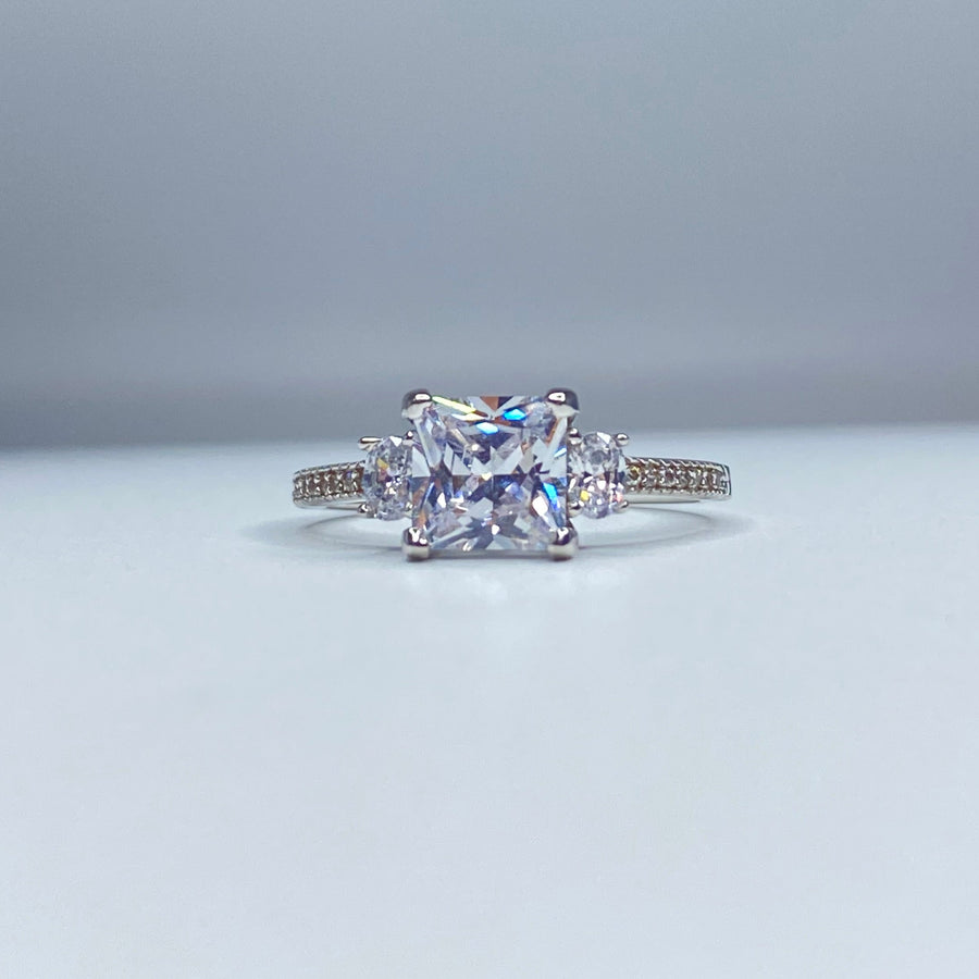 Princess Cut Three-Stone Ring