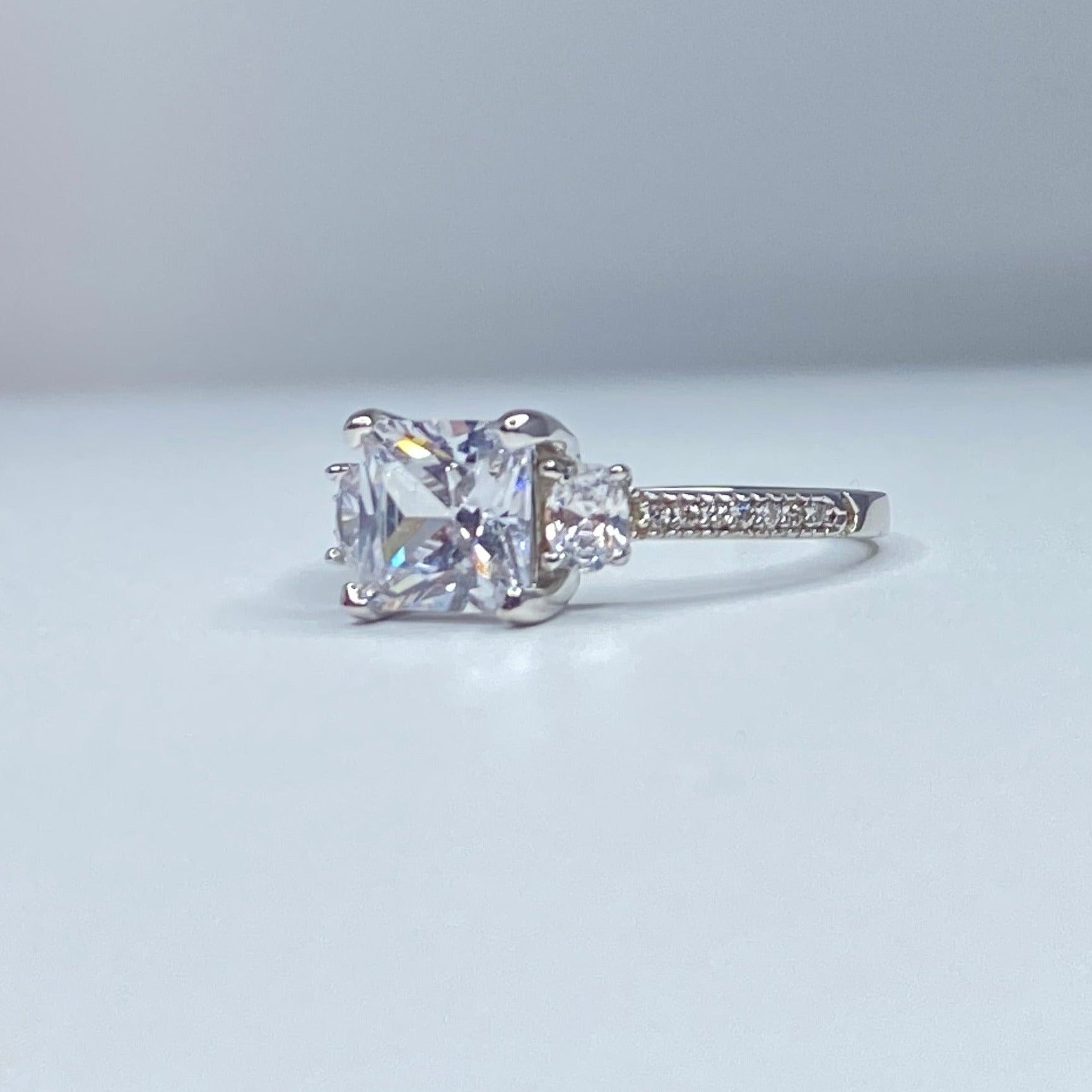 Princess Cut Three-Stone Ring