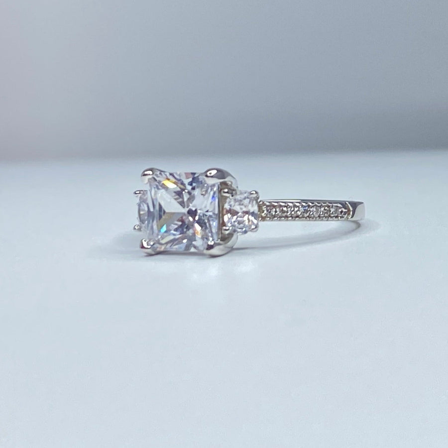 Princess Cut Three-Stone Ring