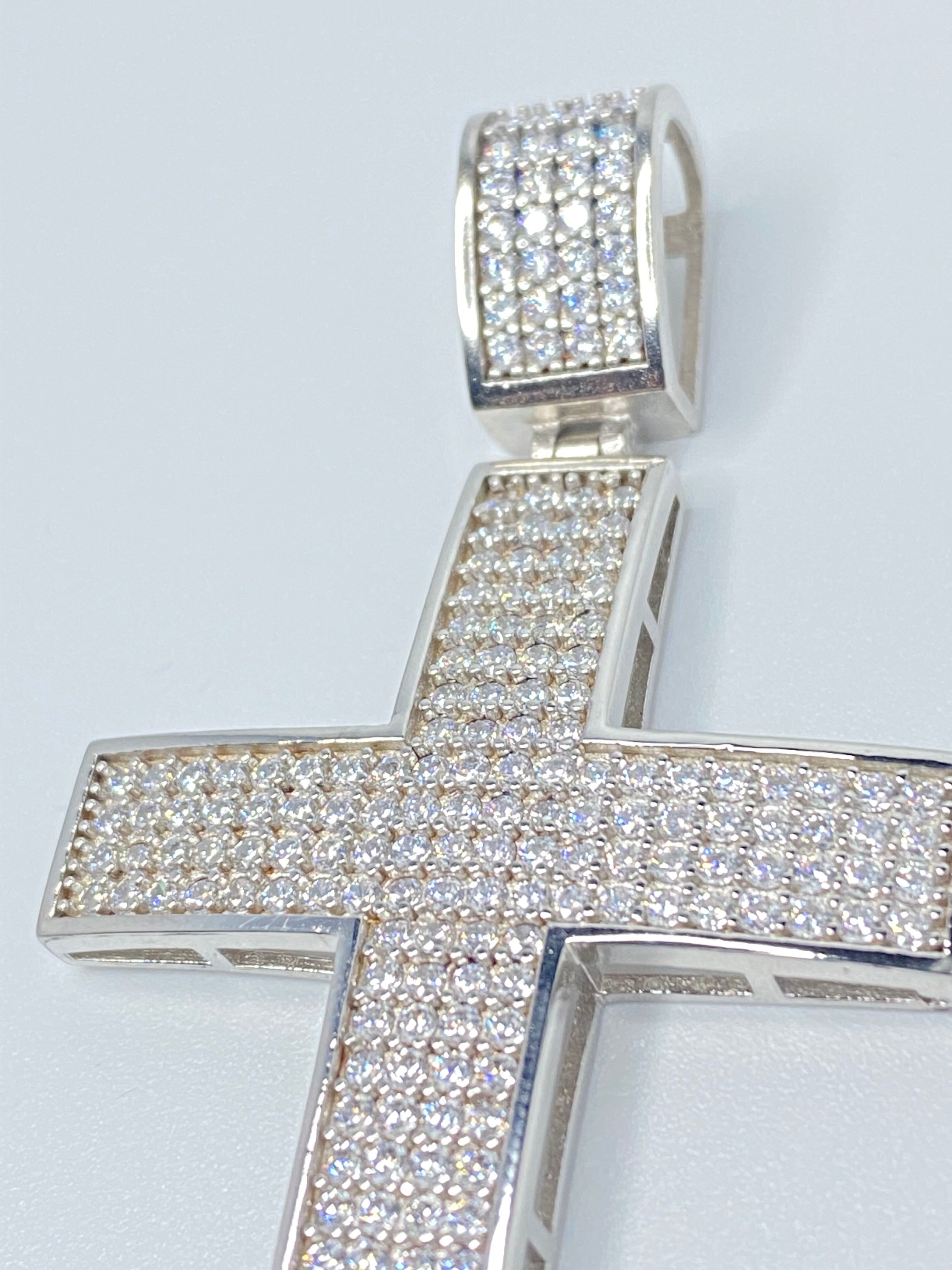 Large Pave Cross Pendant