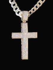 Large Pave Cross Pendant