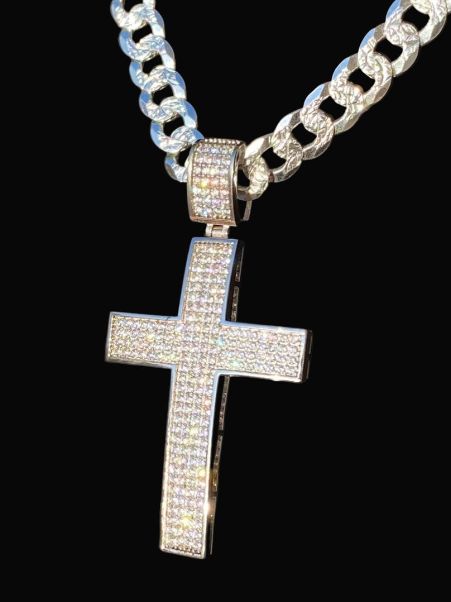 Large Pave Cross Pendant