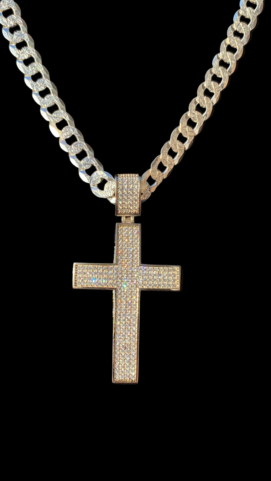 Flat Curb Diamond Cut Necklace