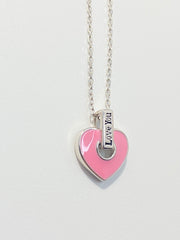 Pink Enameled Heart Expandable Chain