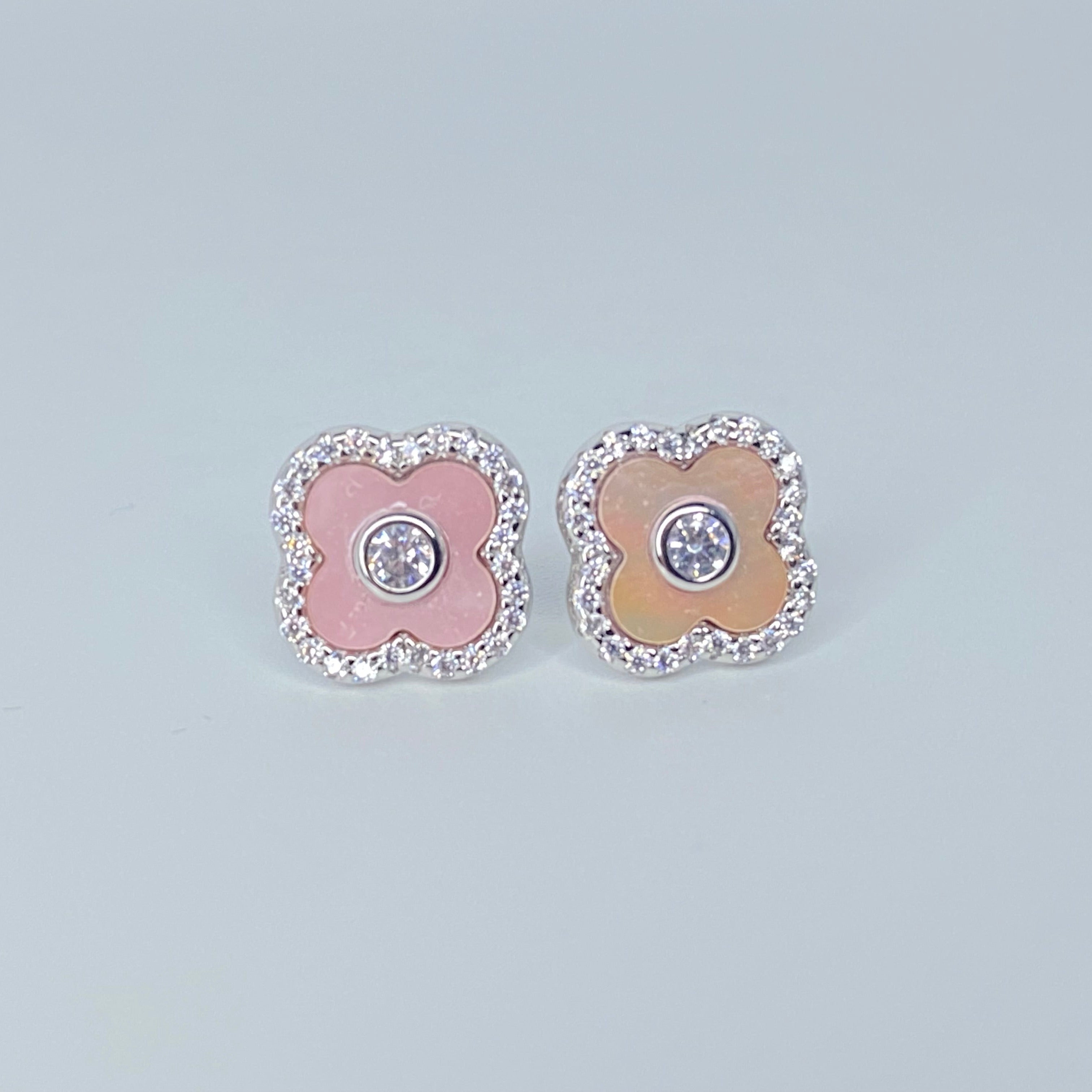 Pink Flower Earrings