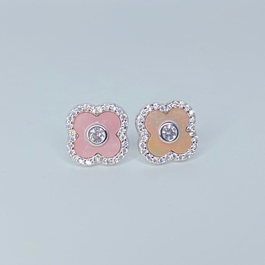 Pink Flower Earrings