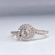 Round Cut Solitaire Bypass Halo