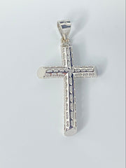 Small Diamond Cut Cross Pendant